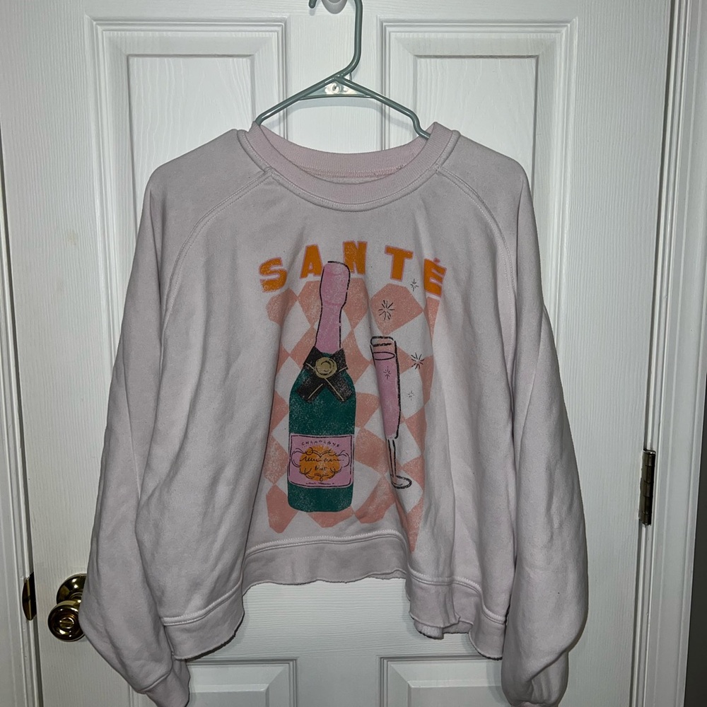 Grayson Threads Pink Sweatshirt with Champagne Graphic
